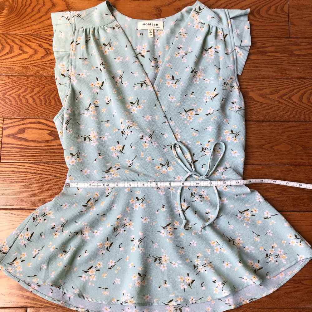 SOLD Monteau Cap Sleeve Blouse - Picture 5 of 8